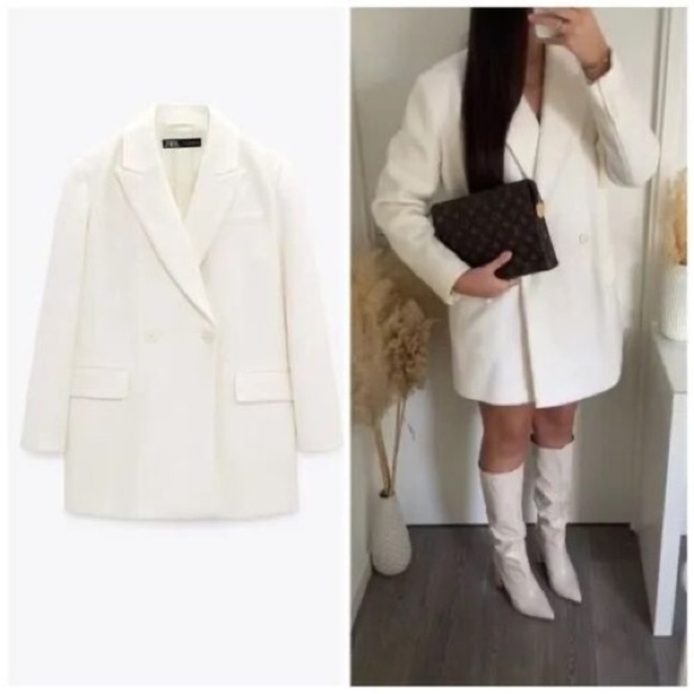 Zara Double Breasted Wool Blend Oversized Coat